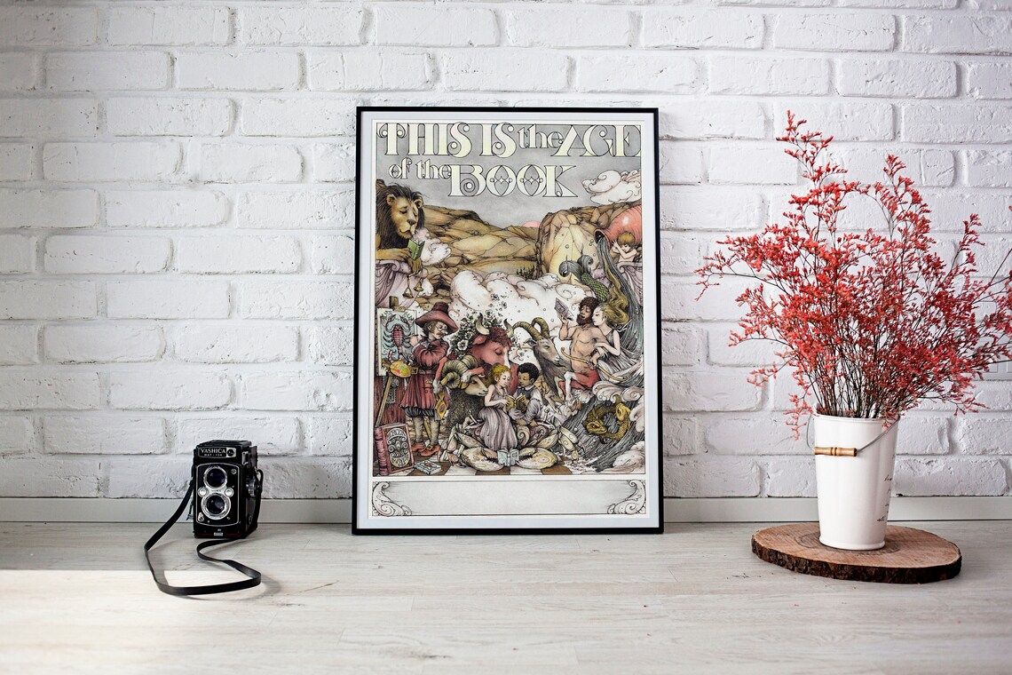 This Is the Age of the Book Fantasy Library Readers Art Print - Image 2