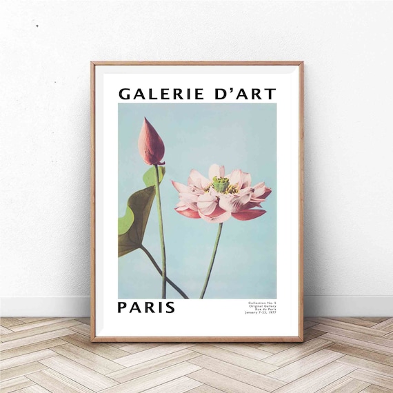 Galerie dArt Paris 1977 Exhibition Lotus Flower Botanical Art Poster