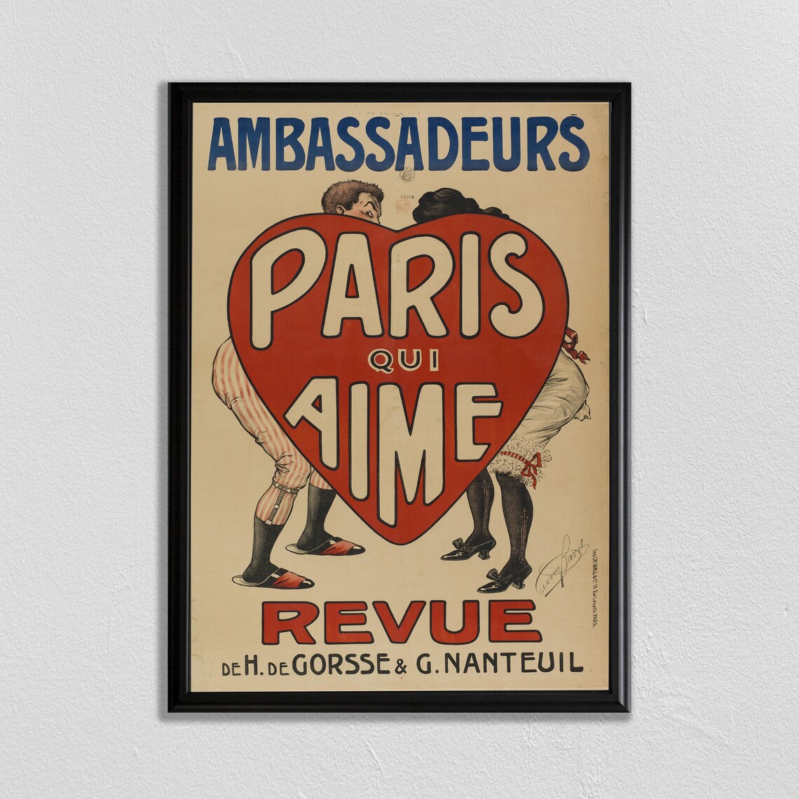 Paris Skyline Travel Poster, Eiffel Tower Cityscape