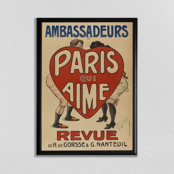 Paris Skyline Travel Poster, Eiffel Tower Cityscape