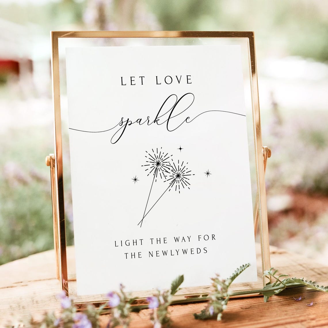 Let Love Sparkle Wedding Send Off Sign Minimalist Printable Poster