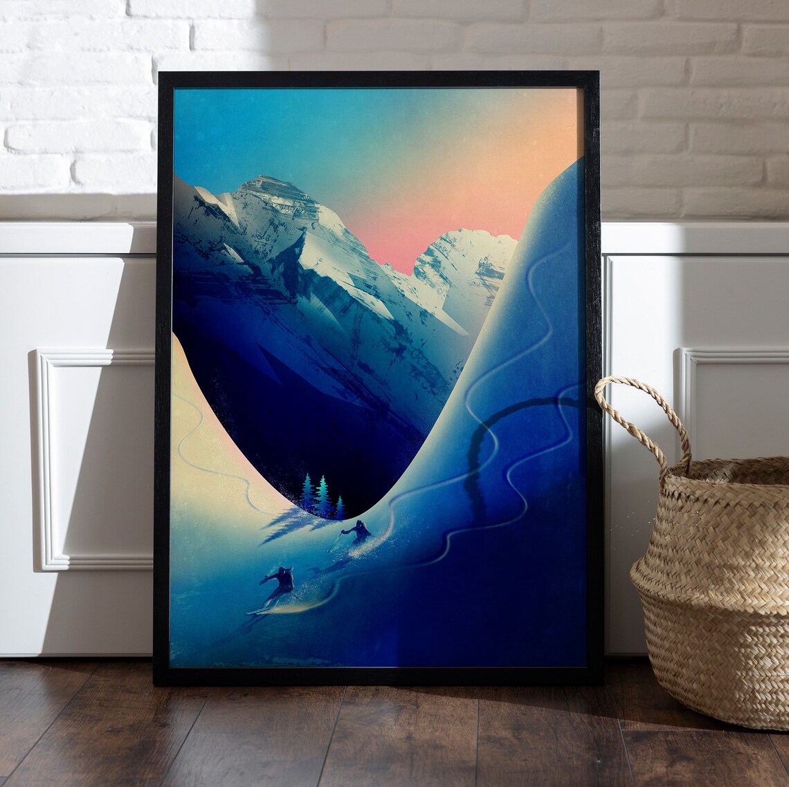 Ski Touring Couple Art Print, Outdoor Spirit - Image 4