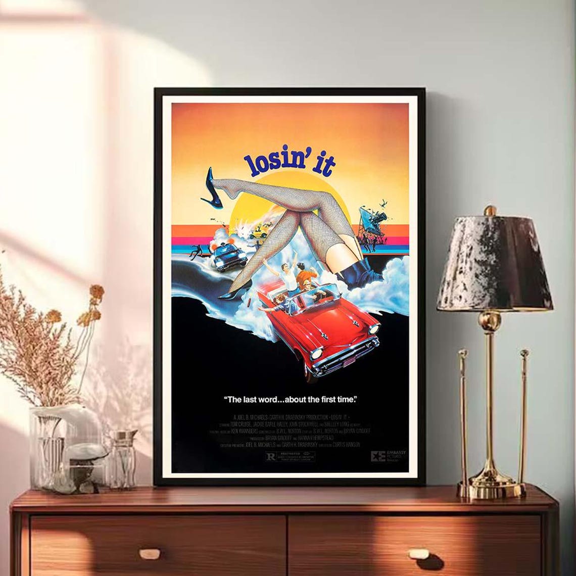 Losin It 1983 Tom Cruise Teen Comedy Red Convertible Sunset Poster - Image 3