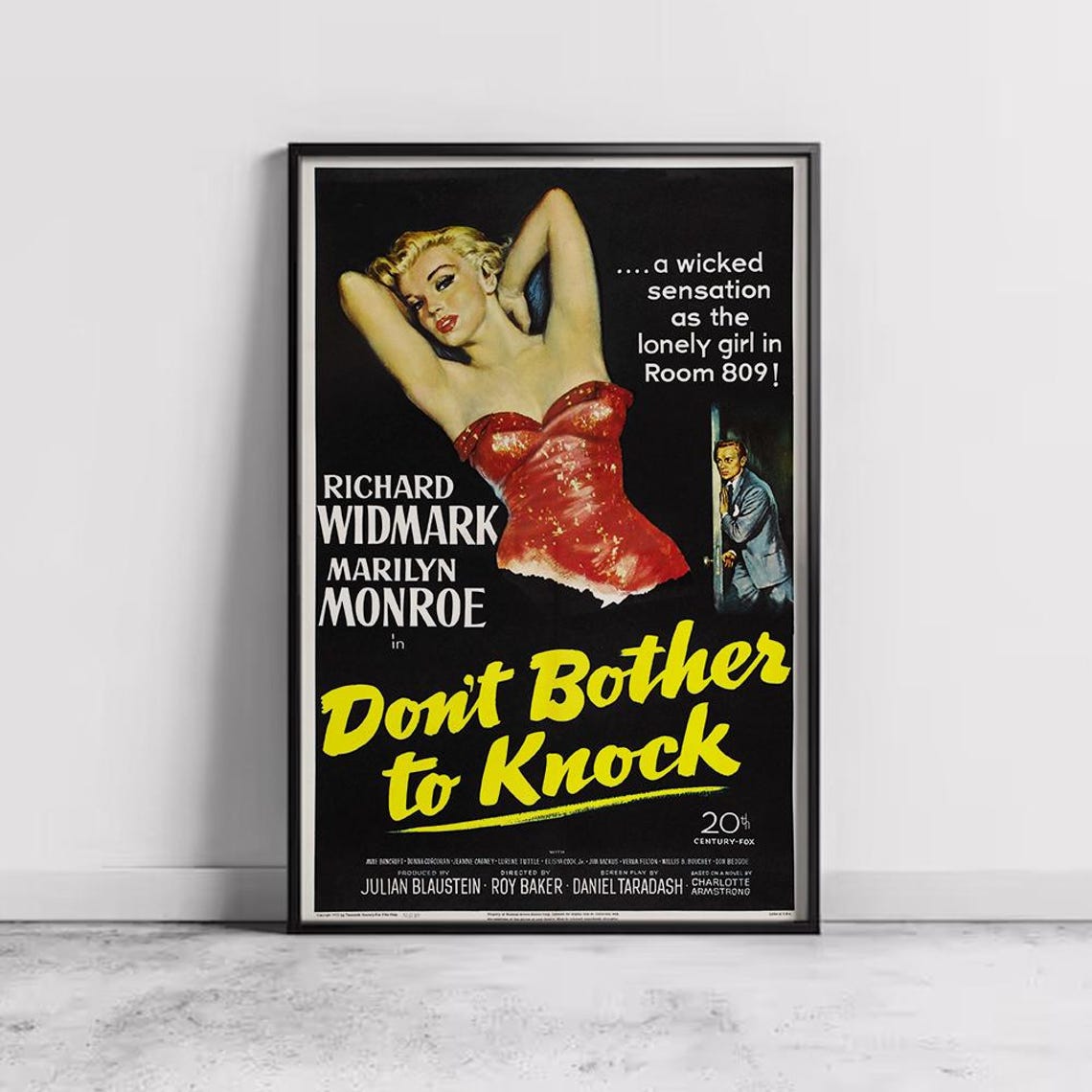 Dont Bother To Knock Marilyn Monroe Richard Widmark Noir Poster