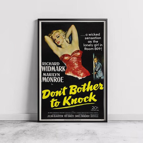 Dont Bother To Knock Marilyn Monroe Richard Widmark Noir Poster