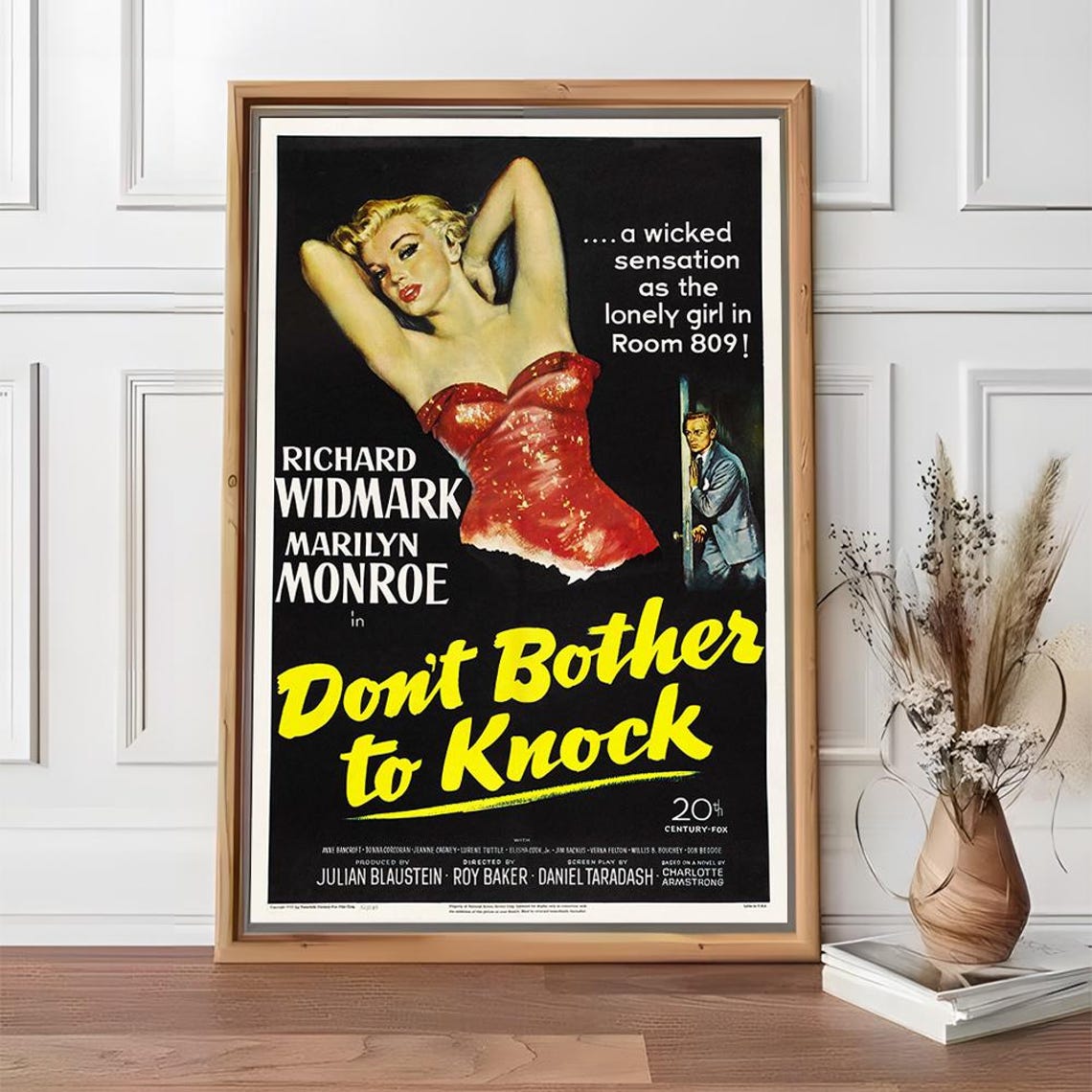 Dont Bother To Knock Marilyn Monroe Richard Widmark Noir Poster - Image 2