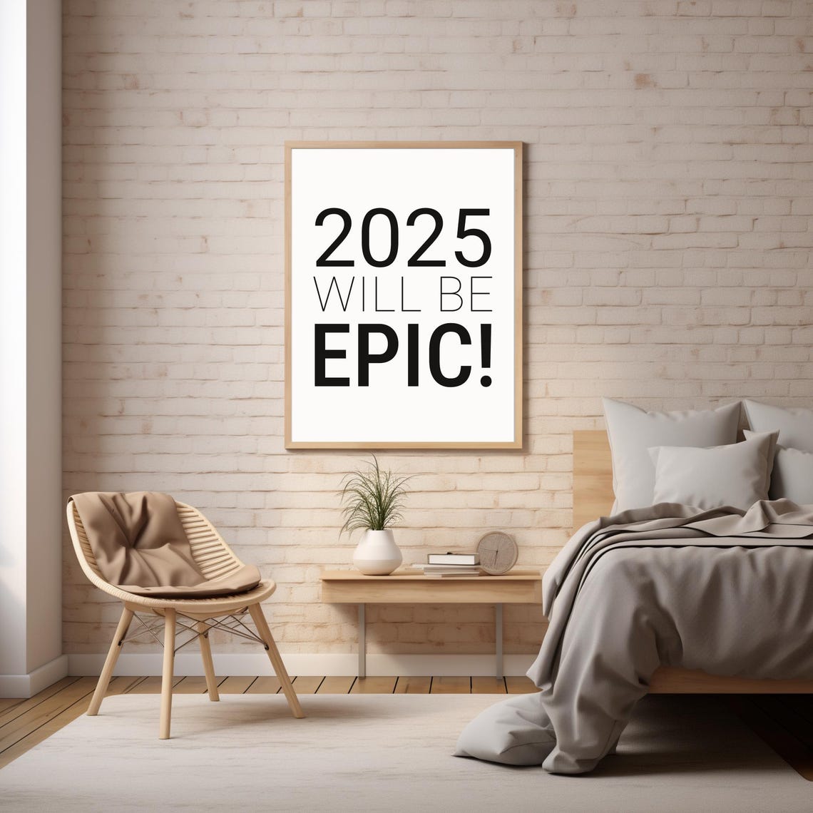 2025 Will Be Epic Bold Black Typography New Year Party Wall Poster - Image 4
