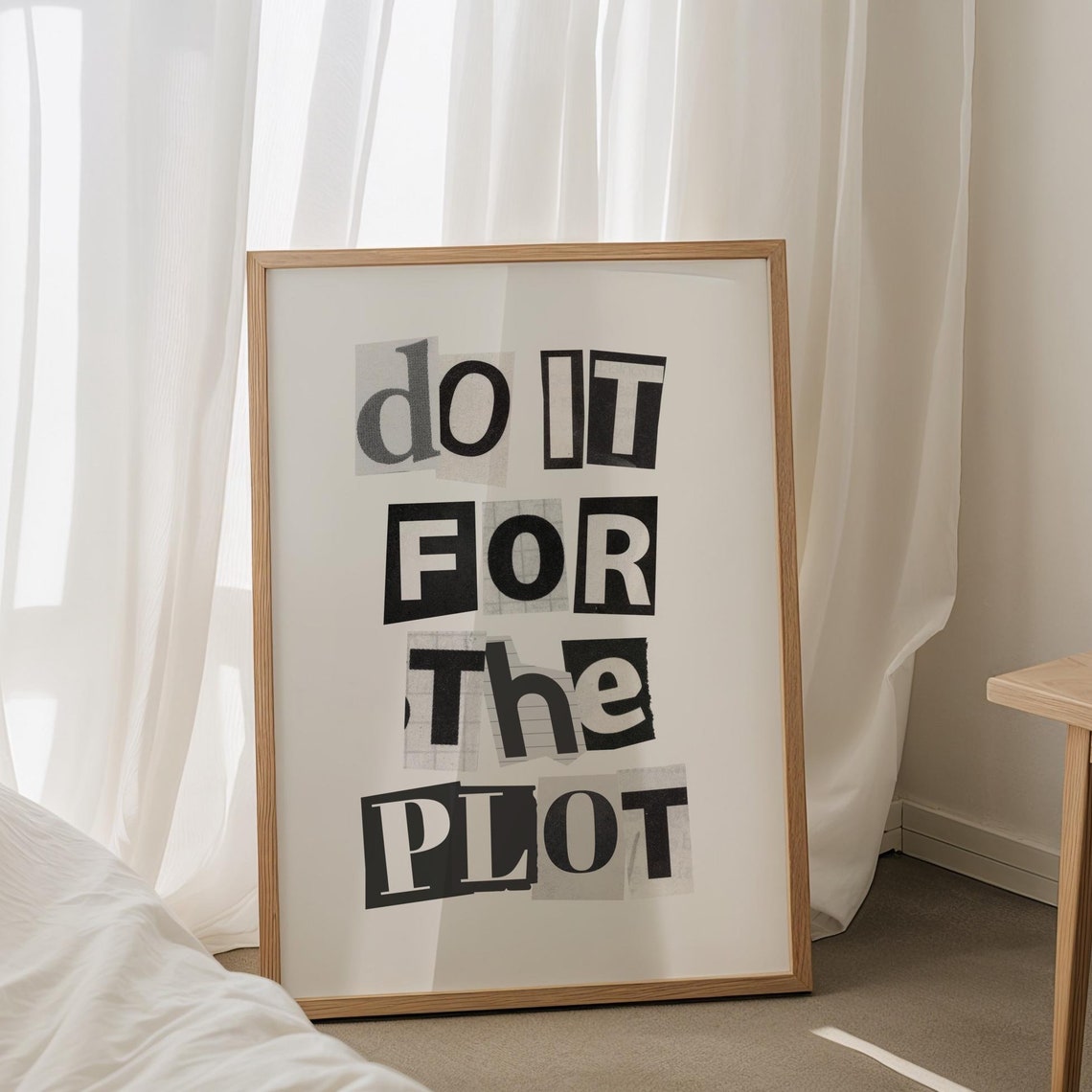 Do It For The Plot Bold Black Groovy Cutout Motivational Poster