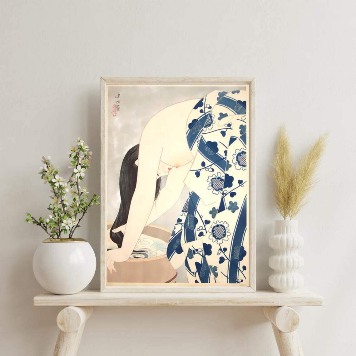 Hashiguchi Goyo Kamisuki Woman Combing Her Hair Japanese Art Poster - Image 5