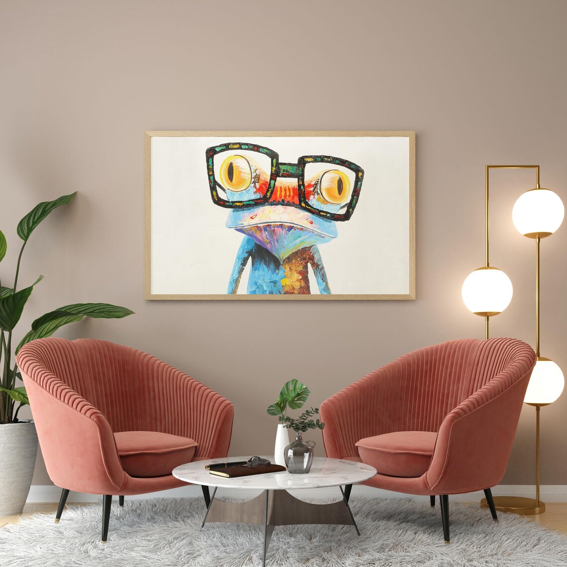 Colorful Frog Wearing Black Glasses Pop Art Funny Animal Poster - Image 2