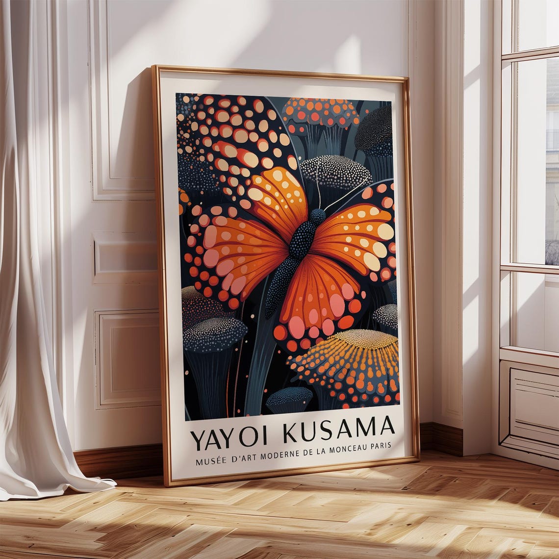 Yayoi Kusama Monarch Butterfly Dotted Bloom Exhibition Poster