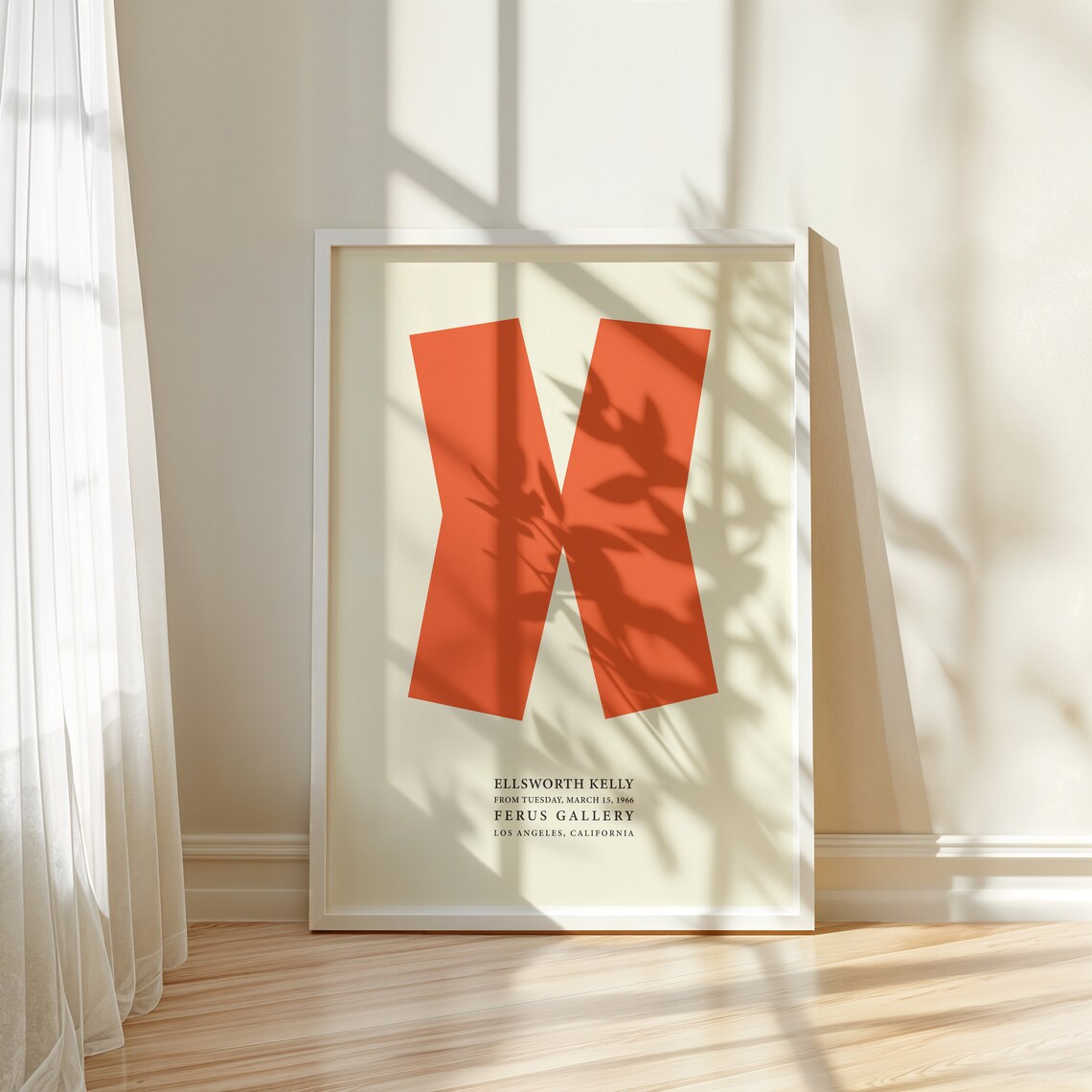 Ellsworth Kelly Ferus Gallery 1966 Bold Orange X Exhibition Poster - Image 4