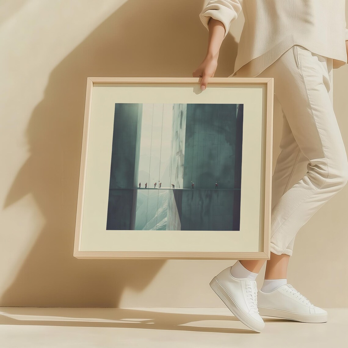 Surreal Feather Minimalist Abstract Reflection Art Print
