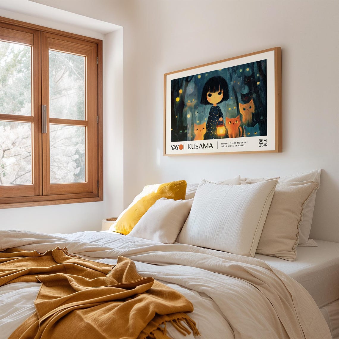 Kusama Cats And Girl Lantern Poster Horizontal Wall Art For Girls Room Yayoi Kusama Cute Print For Kids Bedroom Or Teenager Room - Image 4