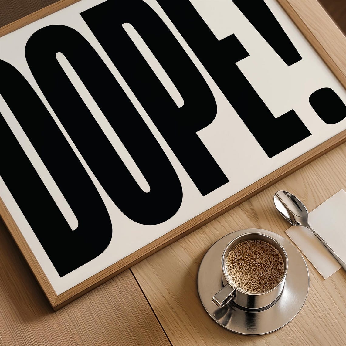 Dope Bold Black White Typography Statement Poster Pop Art Graphic - Image 2