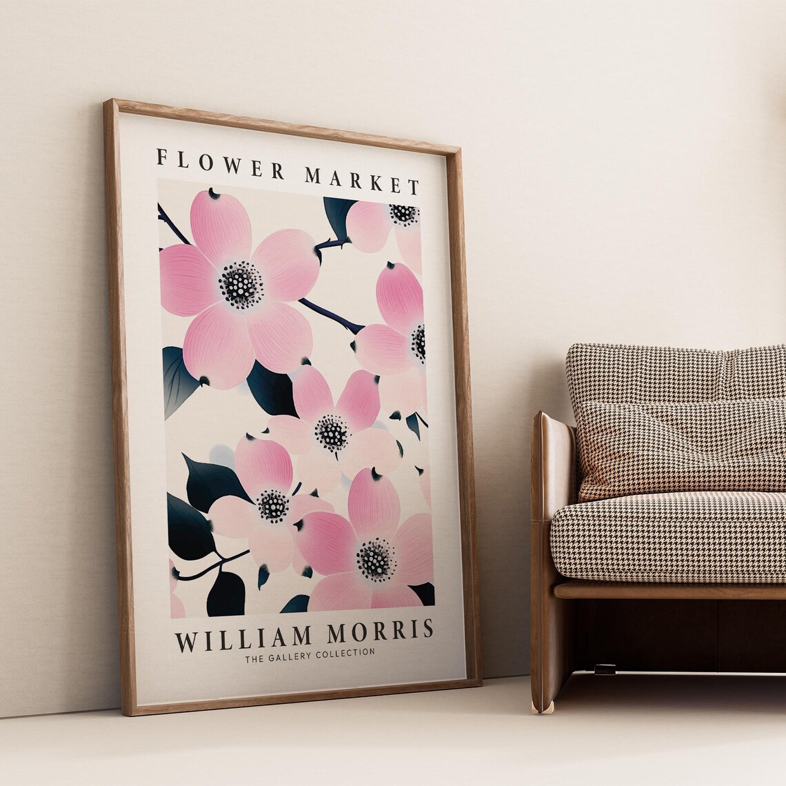 William Morris Flower Market Pink Dogwood Blossom Spring Poster