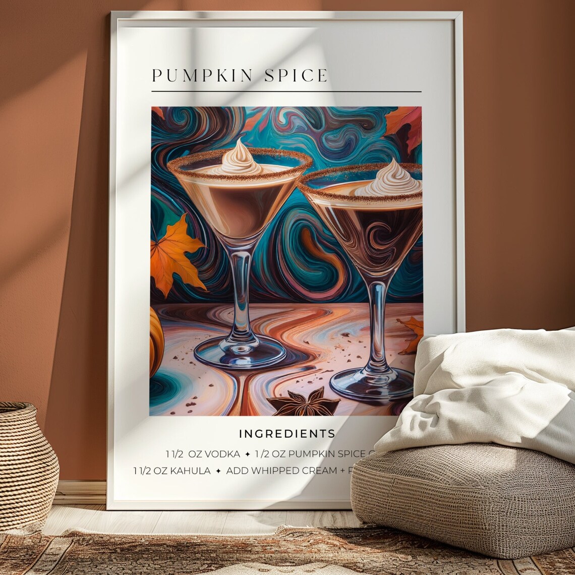 Pumpkin Spice Cocktail, Autumn Trendy Poster - Image 5