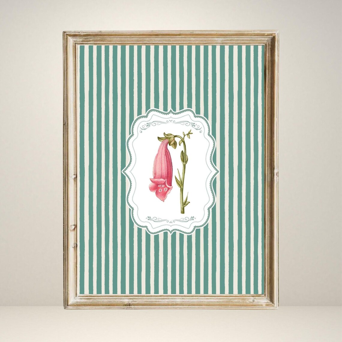 Vintage Pink Flower Print, Antique Botanical Floral Art - Image 3