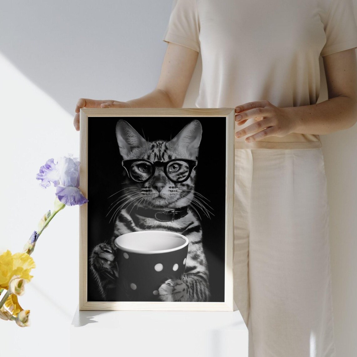 Bengal Drinking Coffee, Vintage Kitchen Wall Decor - Image 5