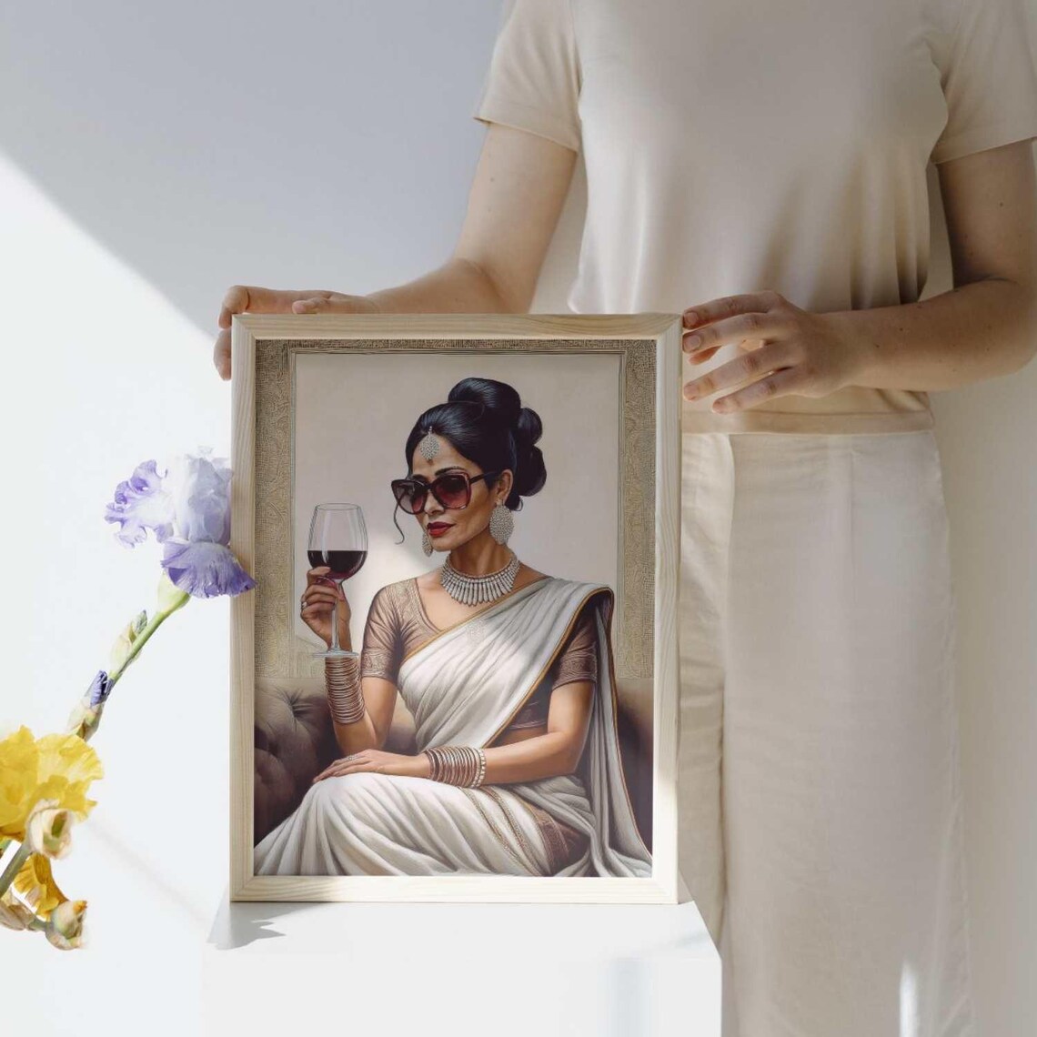 Indian Woman Wall Art, Ethnic Traditional Art - Image 2