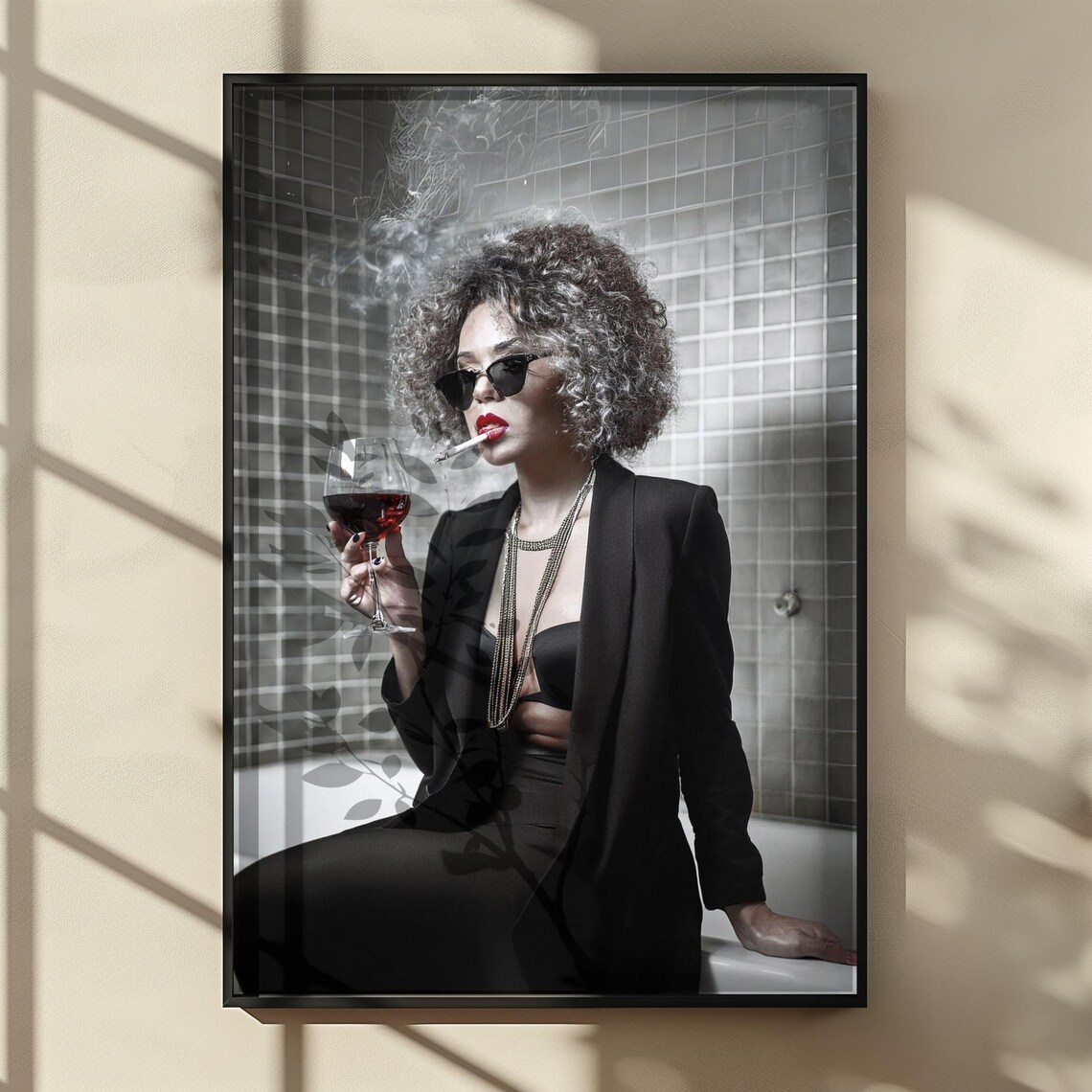 Girl On Toilet, Funny Retro Bathroom Art Print - Image 5