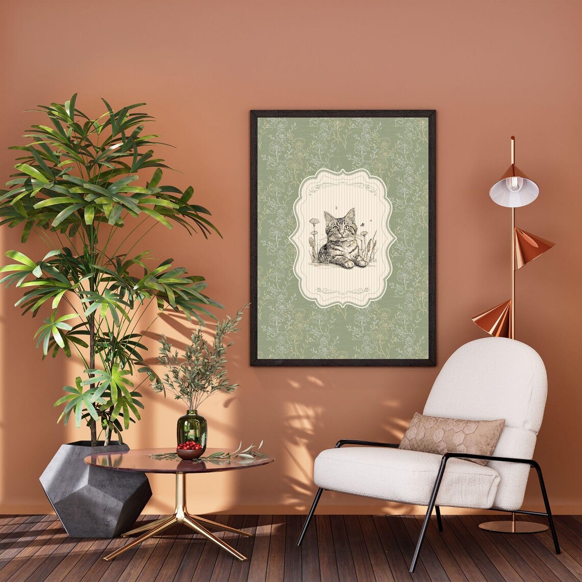 Vintage Kitten Print, Nursery Decor Floral - Image 5