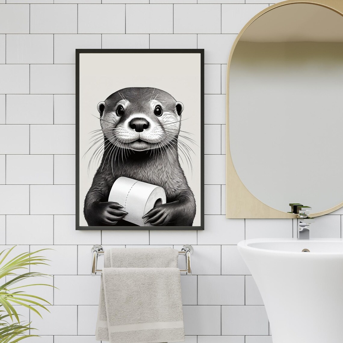 Cute Bathroom Otter - Animal Lover Decor