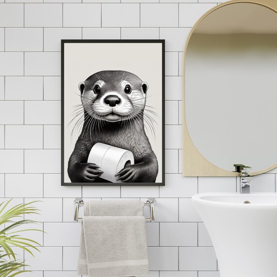 Cute Bathroom Otter - Animal Lover Decor