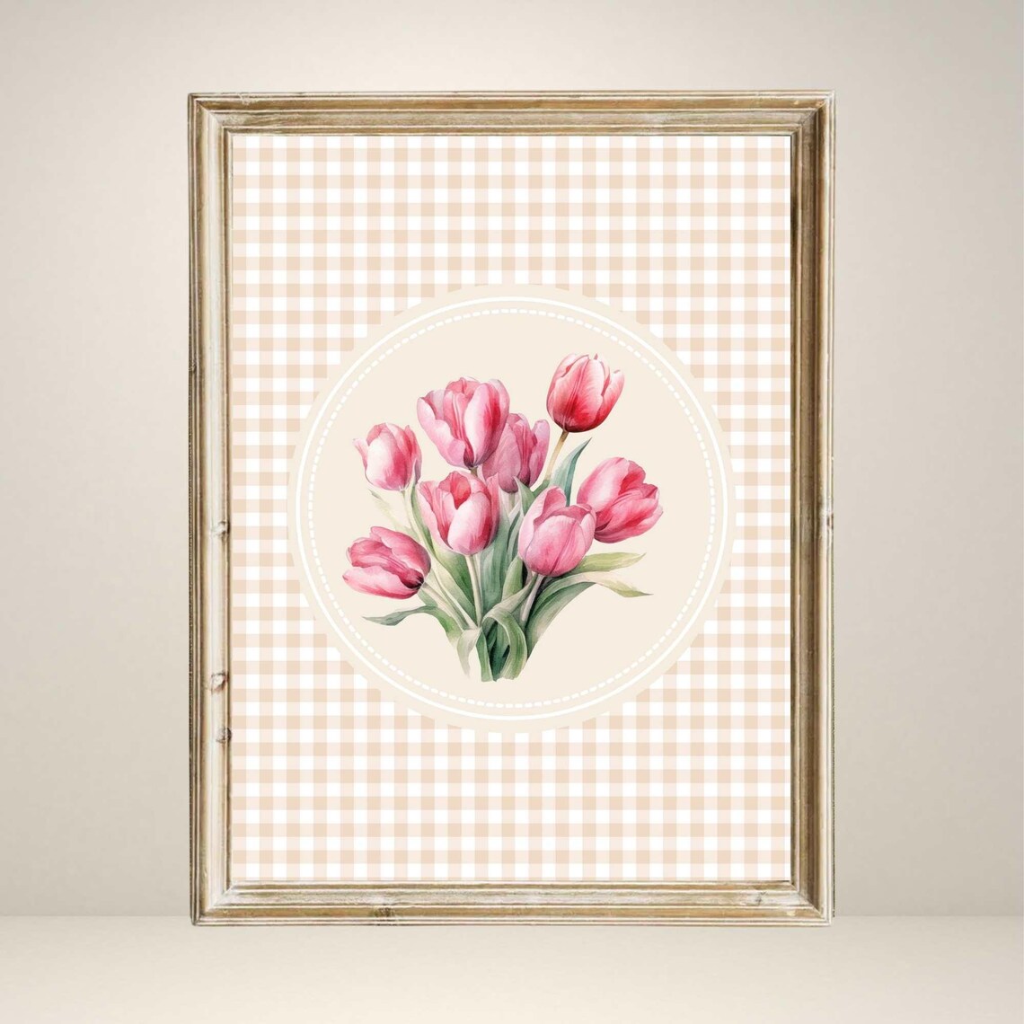 Vintage Tulip Illustration, Abstract Botanical Decor