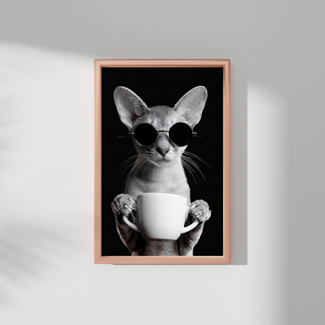 Cat Drinking Coffee, Vintage Coffee Lover Poster - Image 2