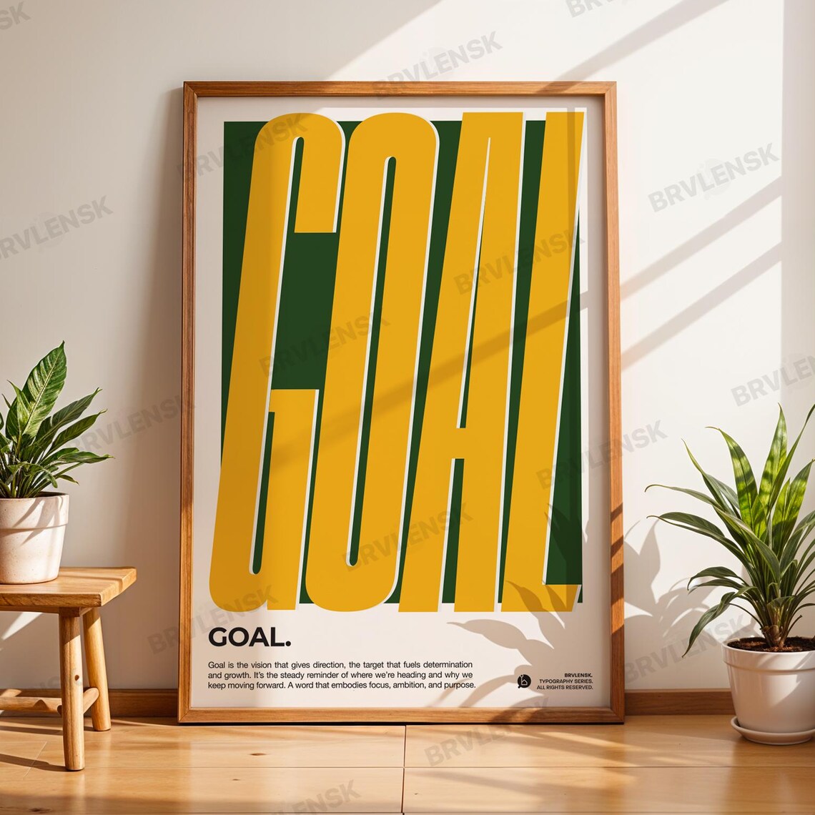 Goal Definition Print, Modern Typography