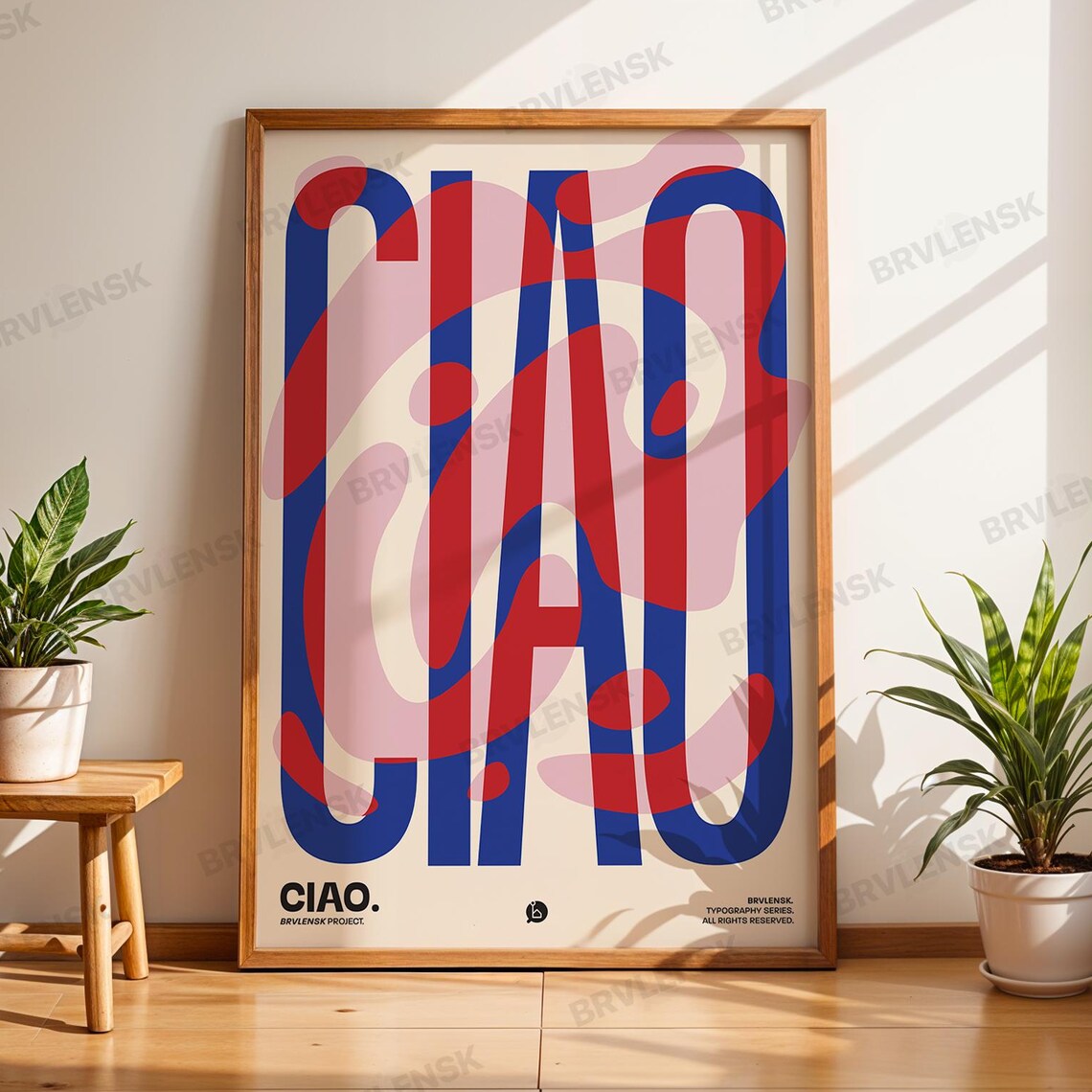 Ciao Typography Poster Bold Minimalist Letters Wall Art Modern Home Decor
