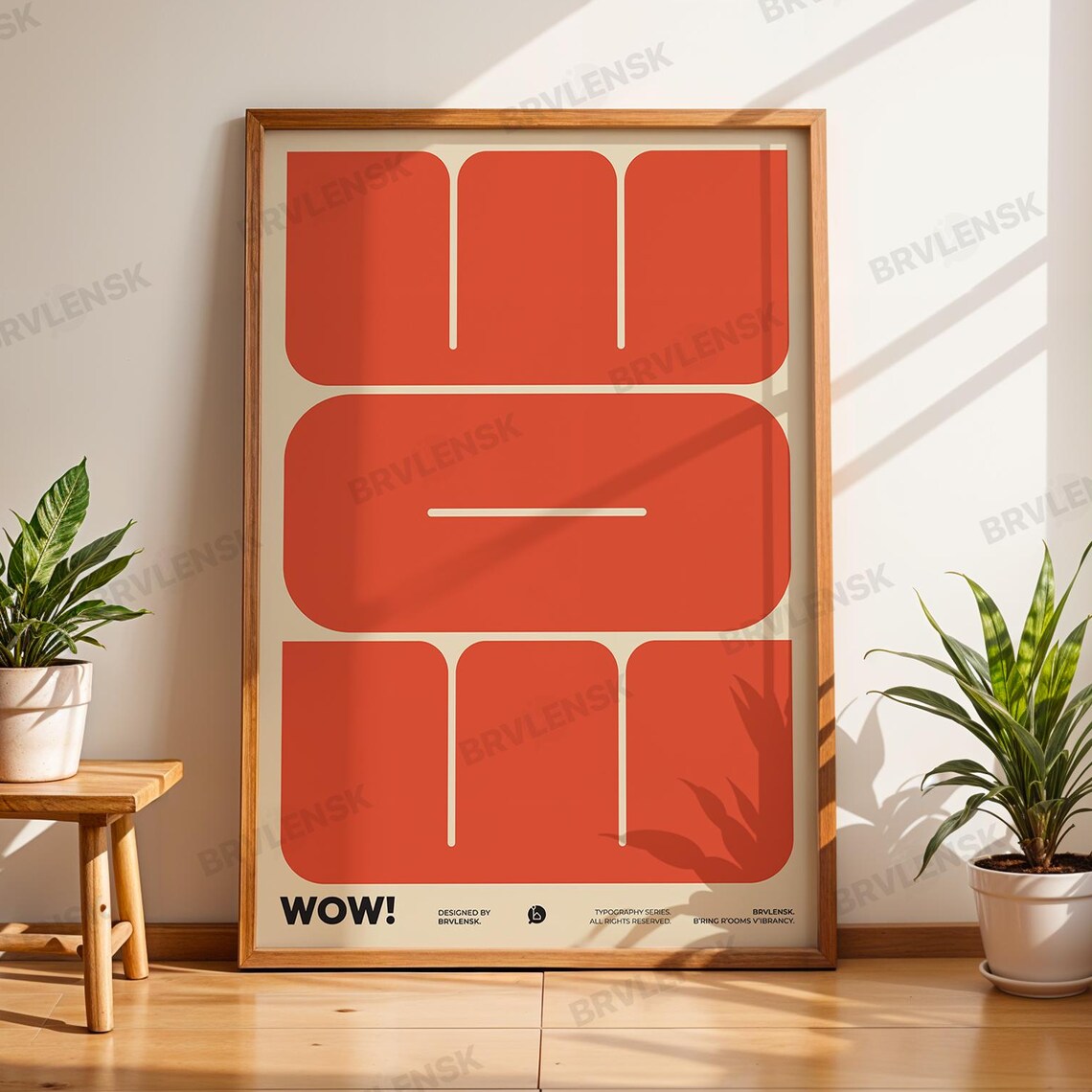 Wow Typography Poster, Minimalist Swiss Design