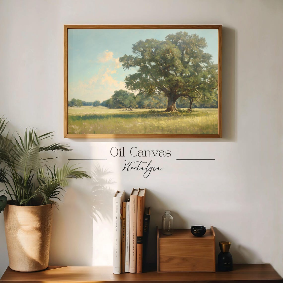Summer Landscape Oil Painting Wall Art Vintage Country Farmhouse Wall Decor - Image 3