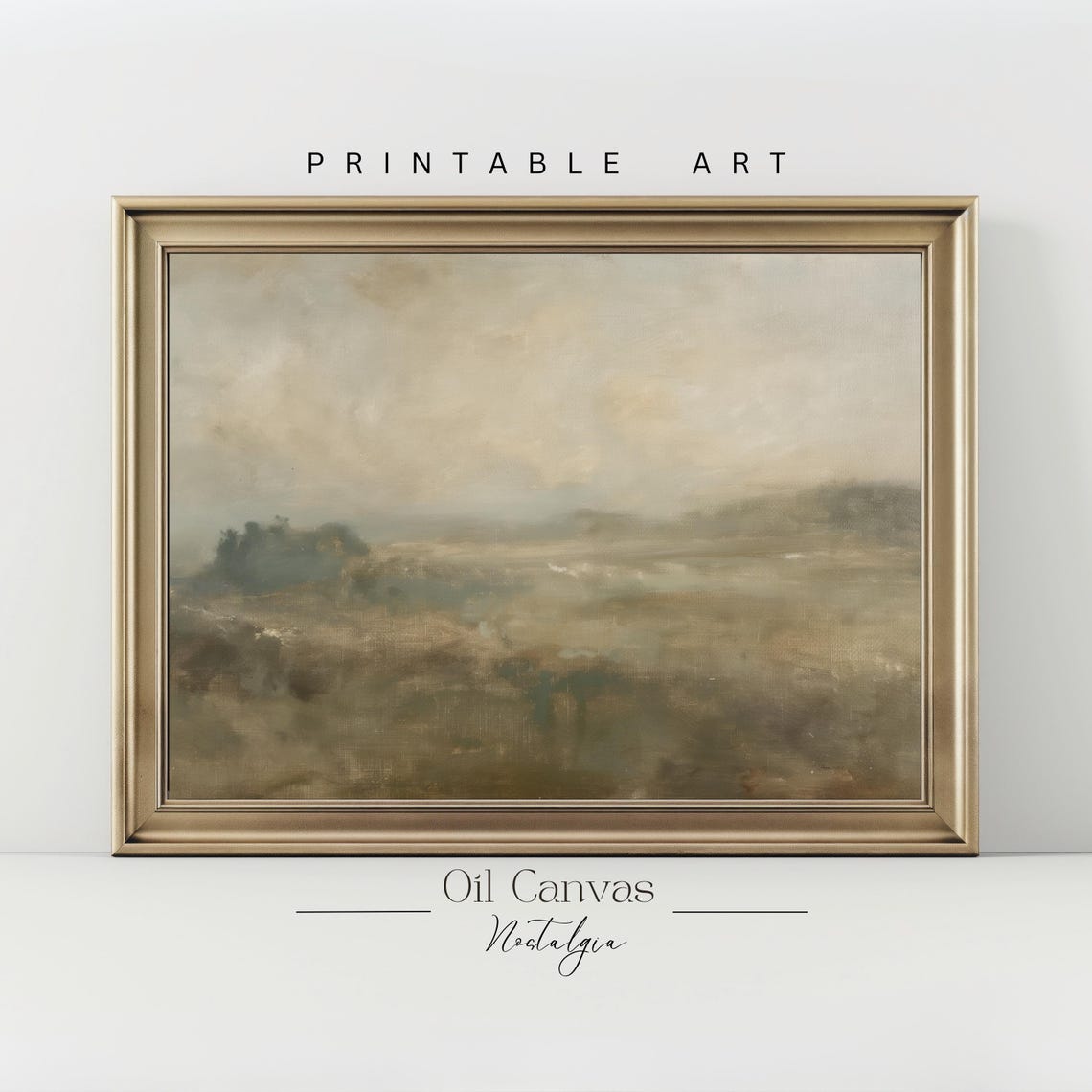 Wall Art Moody Abstract Oil Painting Rustic Minimalist Earth Tone Decor