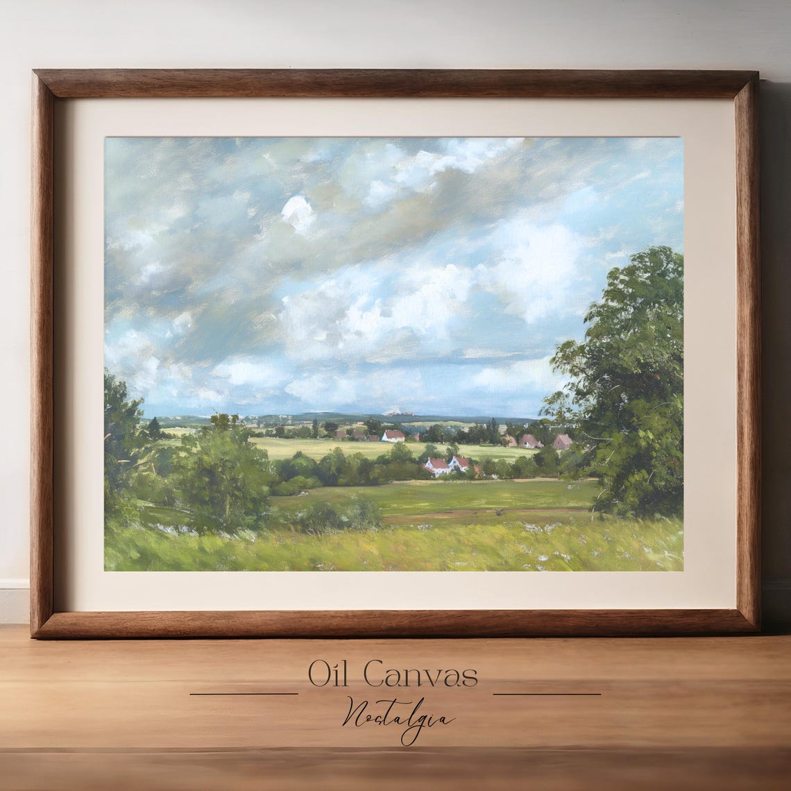 Wall Art Summer Landscape Oil Painting Vintage Country Farmhouse Wall Decor - Image 2