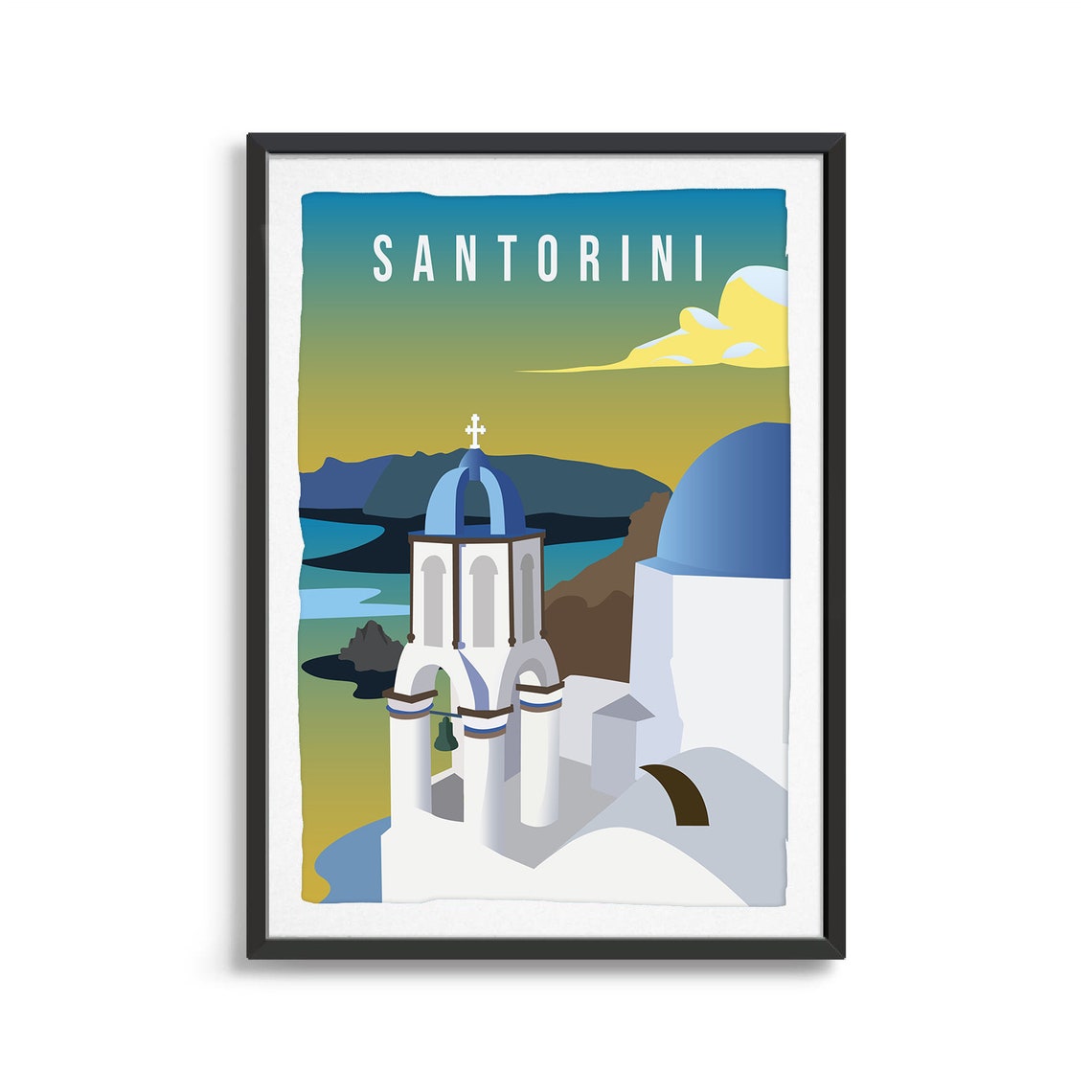 Santorini City Poster City Art City Wall Art City Print World Print Country Poster Country Print Country Art Travel Illustration