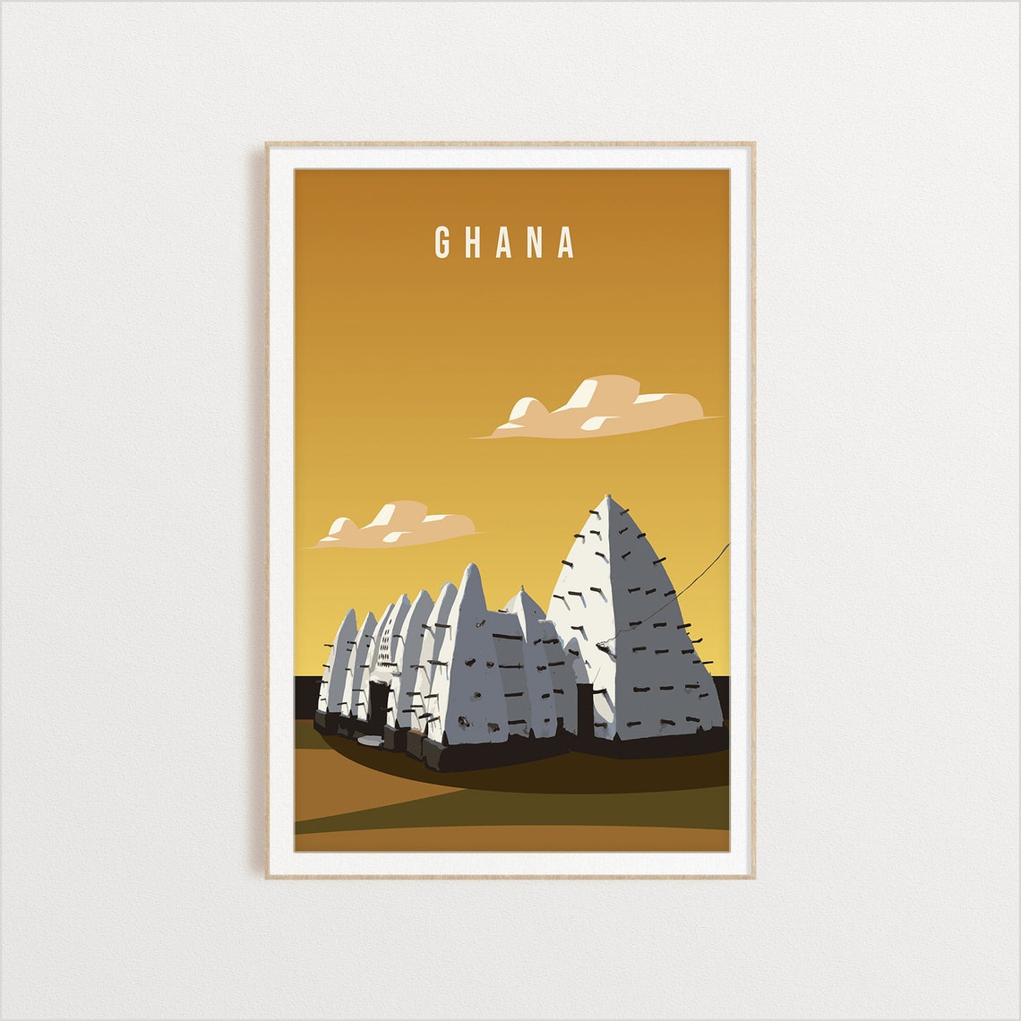 Ghana Country Poster Art City Wall Art Country Art Country Poster Country Print Country Art Ghana Travel Illustration