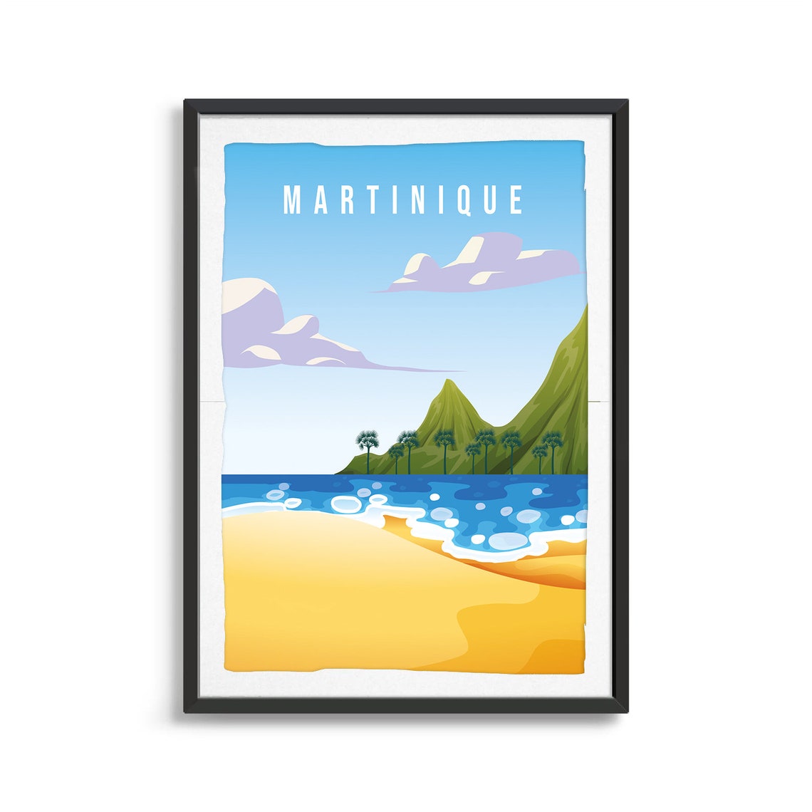 Martinique Island Poster Island Art Island Wall Art Island Print World Print Island Poster Island Print Travel Illustration