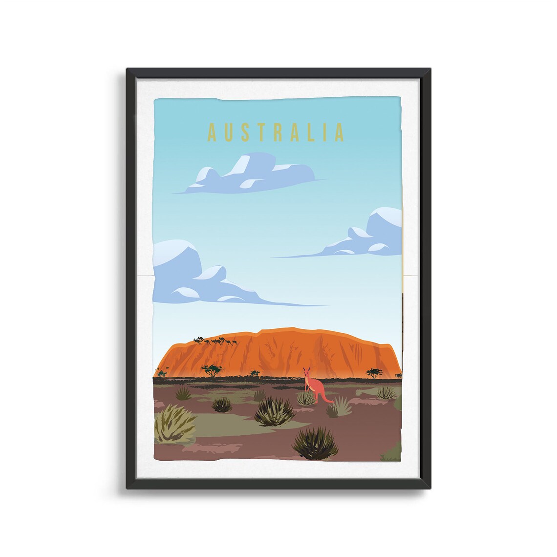 Australia Country Poster, Travel Art Print