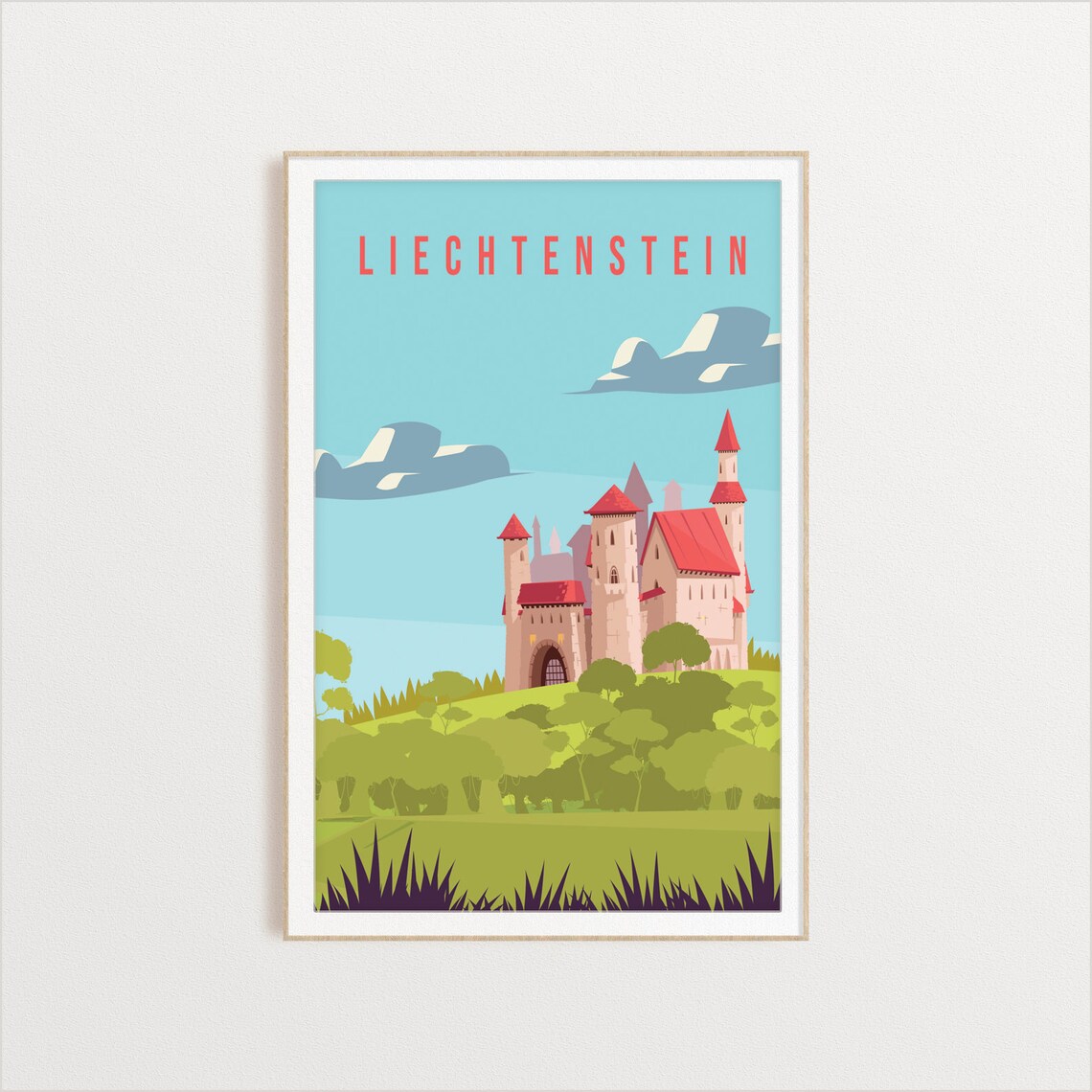 Liechtenstein Country Poster, Travel Poster Art