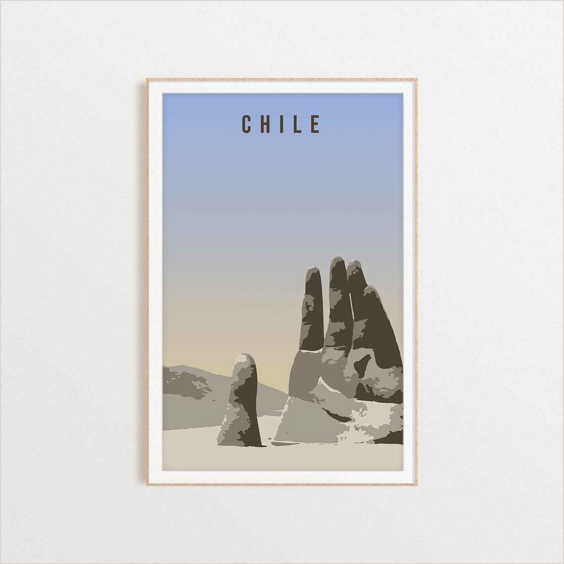 Chile Desert Rock Formations Arid Landscape Vintage Travel Art Poster - Image 2