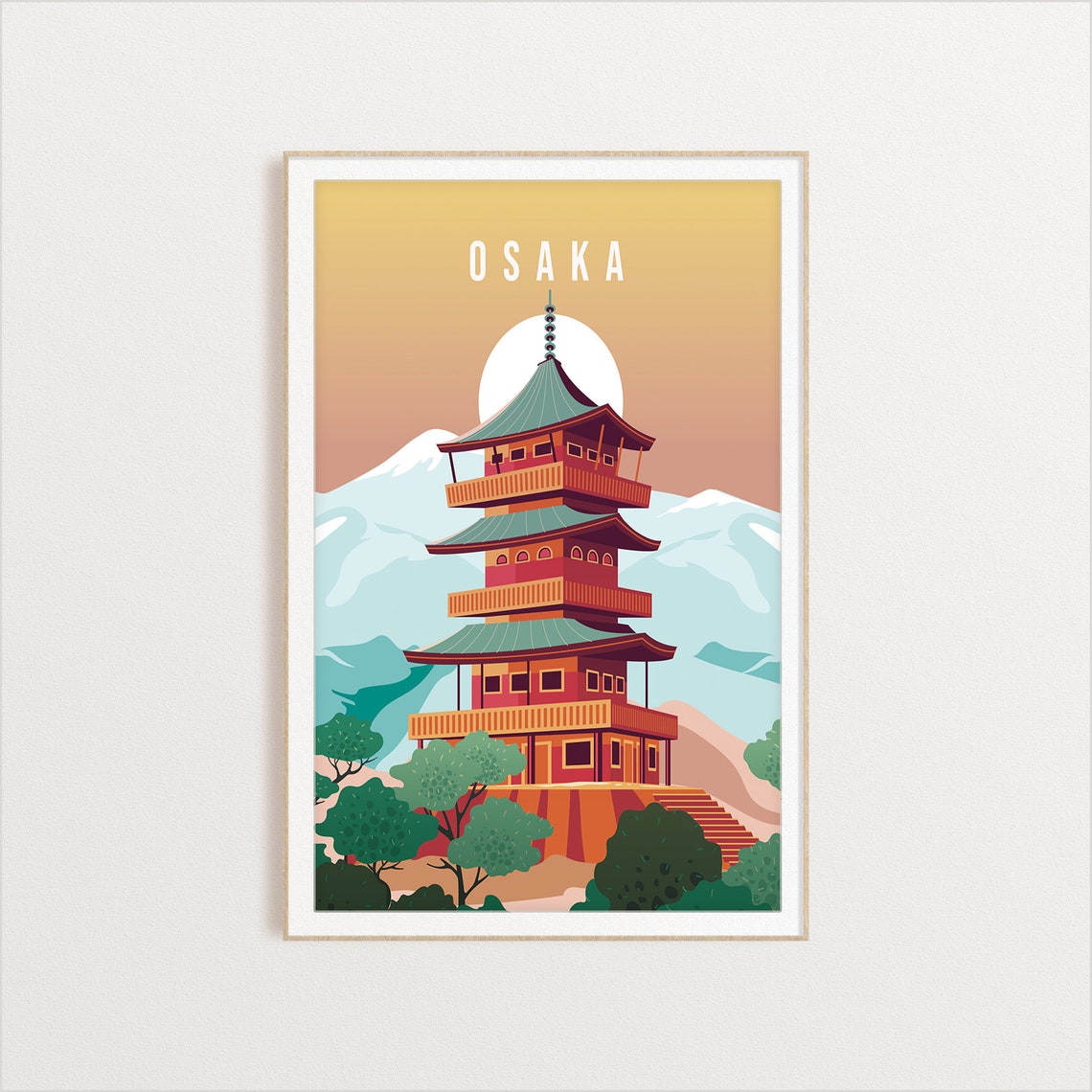 Osaka City Poster City Art City Wall Art City Print City Poster City Print Travel Gift Travel Illustration