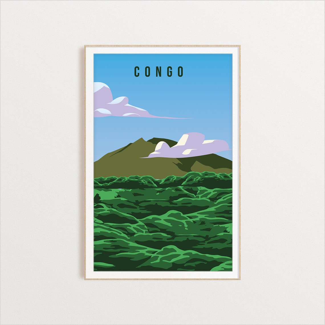Congo Country Poster Art City Wall Art Country Art Country Poster Country Print Country Art Congo Travel Illustration