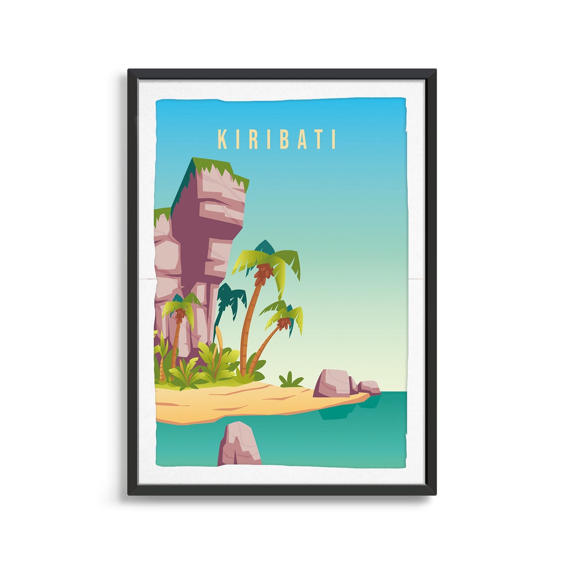 Kiribati Country Poster Art City Wall Art Country Art Country Poster Country Print Country Art Kiribati Travel Illustration