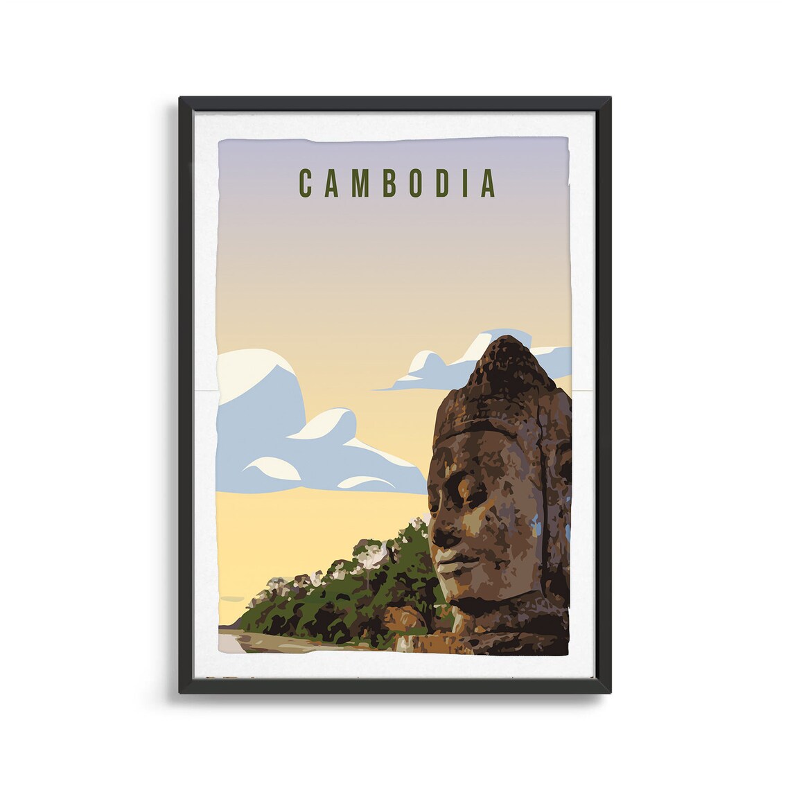 Cambodia Country Travel Poster, Asia Wall Art