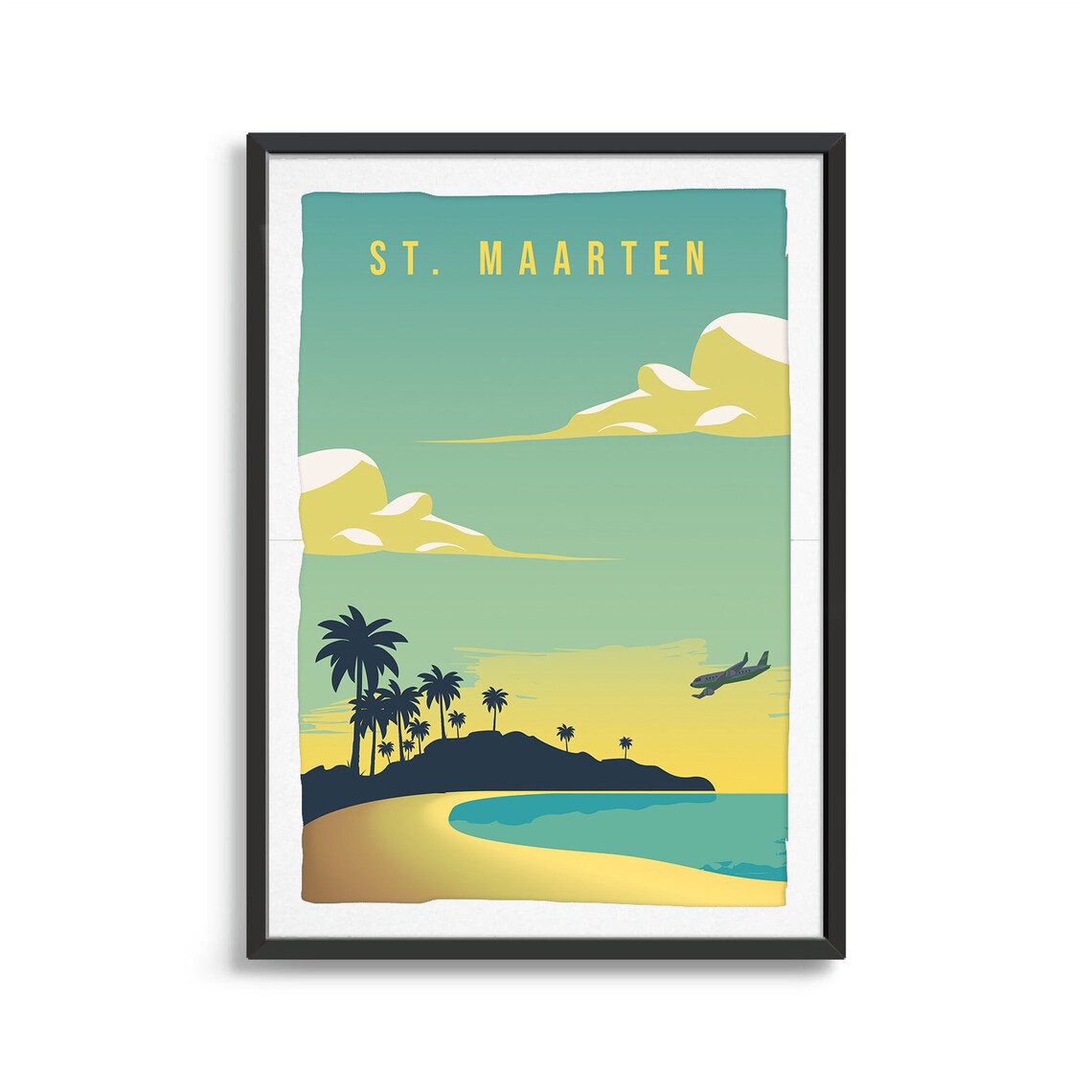 St Maarten Island Travel Poster, Island Art Print