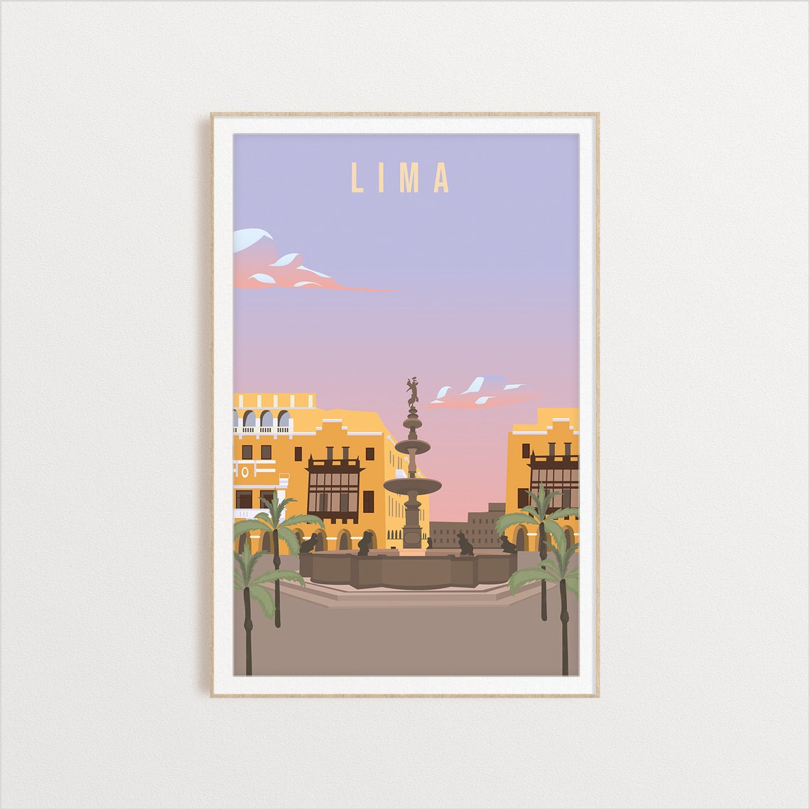 Lima City Poster City Art City Wall Art City Print Country Poster Country Print Country Art Peru Travel Illustration File - Image 2