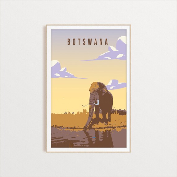 Botswana Country Poster Country Art Country Wall Art Country Print Country Poster Country Print Travel Gift Travel Illustration