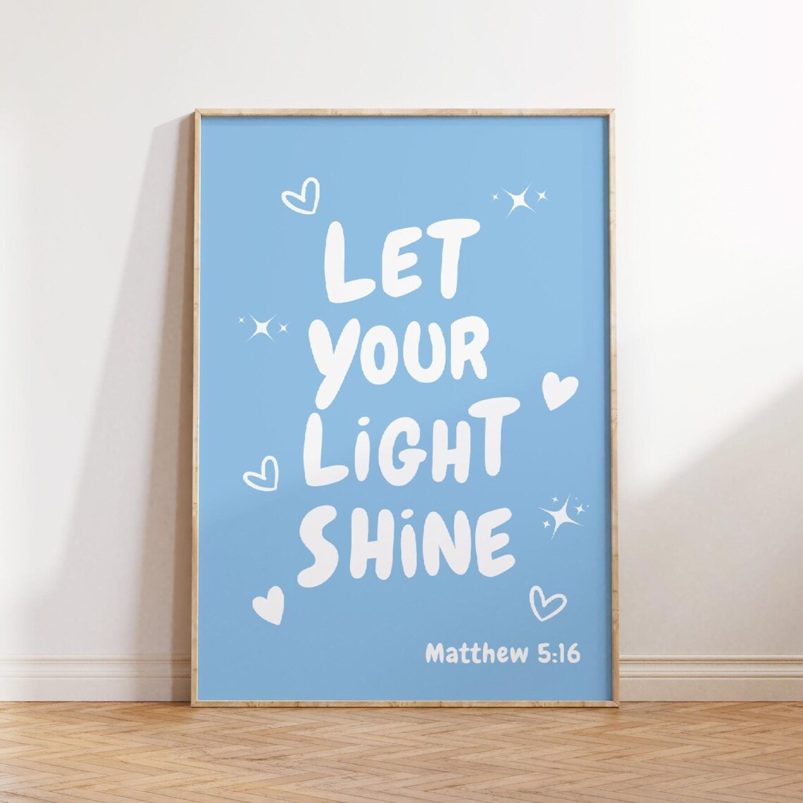 Modern Christian Art Christian Wall Art Scripture Wall Art Blue Wall Art Bible Verse Wall Art Cute Coquette Decor Christian